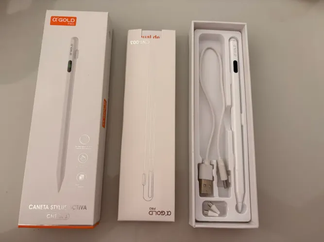 Caneta Smart Touch Ponta Fina Stylus Visor Led 3 Pontas