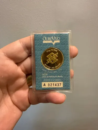 Medalha Ouro Vivo Banco Do Brasil 20g Ouro Puro .999 Lacrada