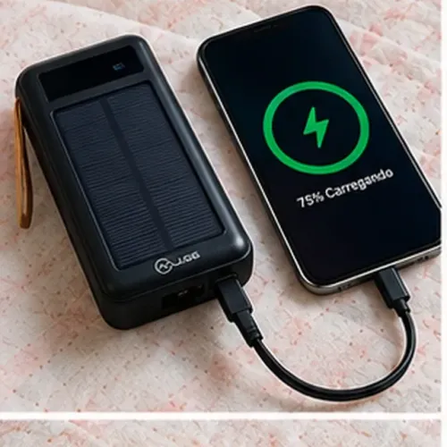 Carregador Portátil 20000mAh com Cabos Embutidos