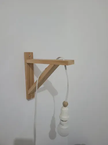 Luminária parede completa em madeira - Decoração Minimalista