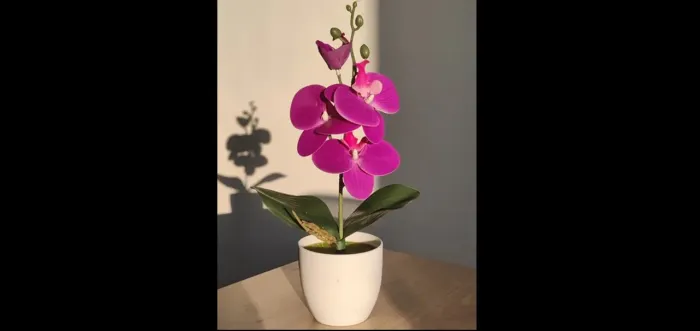 Orquídea Artificial em Vaso Decorativo