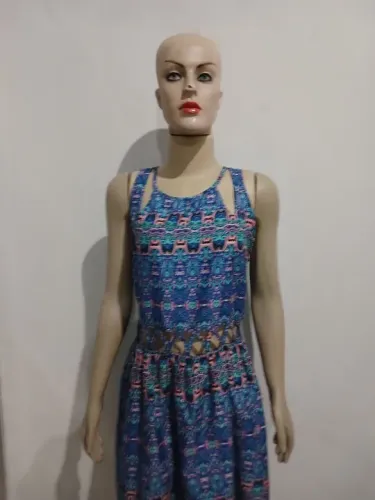 Vestido roxo azul mandala 