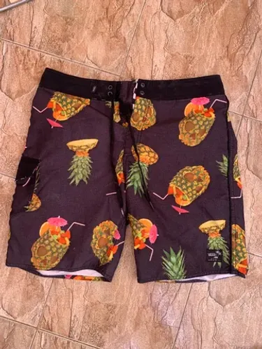 Bermuda Preta Estampada Vans Original Tam - 42