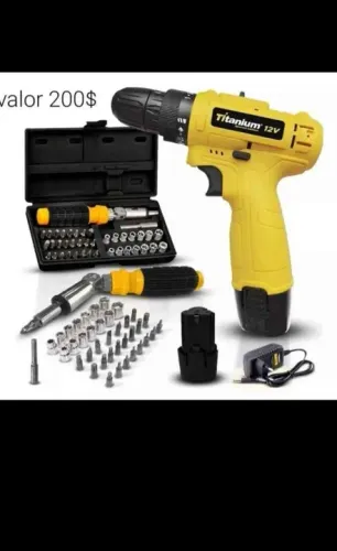 Parafusadeira Furadeira Titanium 12v + Kit Soquetes C/chave