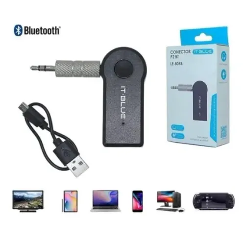 ADAPTADOR BLUETOOTH RECEPTOR P2 RECARREGAVEL MICRO USB IT-BLUE LE-805B