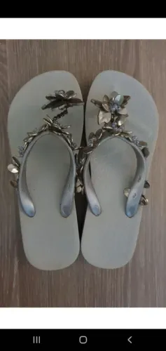 Chinelo cinza Decorado 33 34