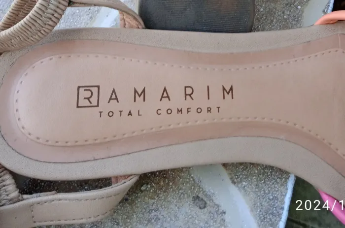 sandália ramarim total comfort rasteira tiras feminina , n° 35, rasteiras de salto baixo.