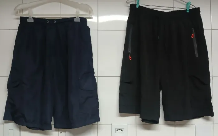 Kit 2 Bermudas Esportivas Dry Fit Preta e Azul Tamanhos GG