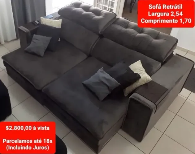 Sofá Retrátil 2,54m - Entrar em contato antes comprar.
