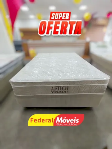 Cama Box Casal com Colchão 1,38m Novo Ortobom - Oferta!