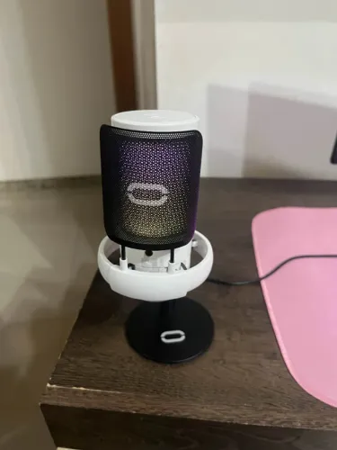 Microfone Gamer RGB Branco - TOMATE