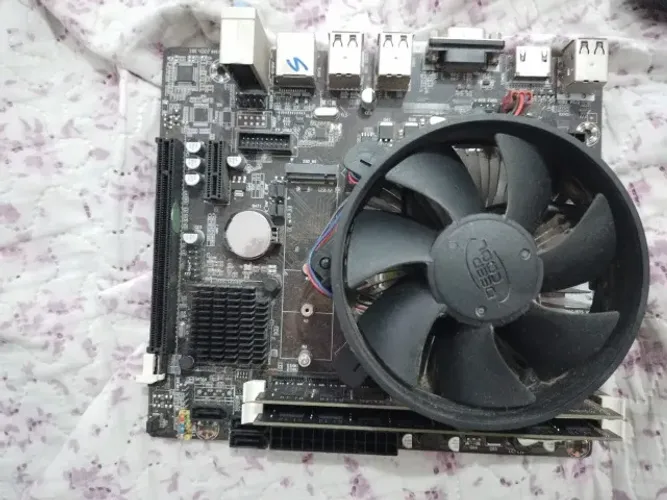 processador, placa mãe e memoria RAM