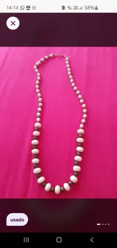 Colar branco e cobre