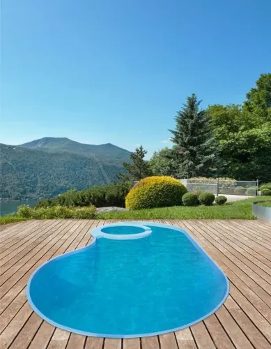 Piscina de fibra - PARAISO 7.44 x 4.20 x 1.40 - SPAÇO BH