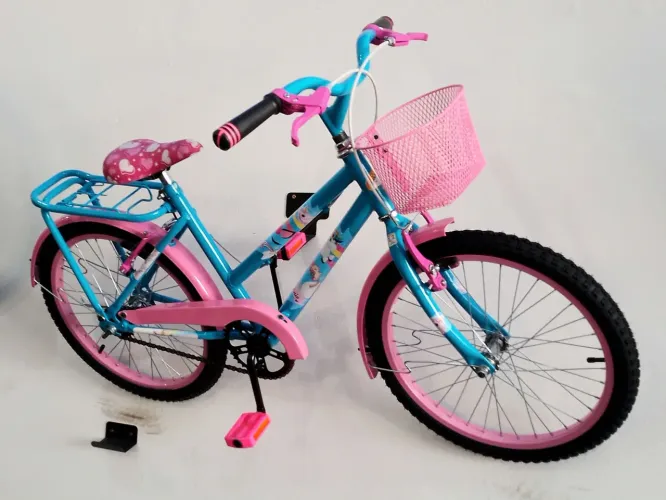 Bicicleta Infantil 20'' - Rosa e Azul - Unicórnio 