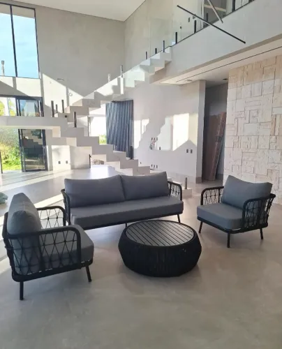 SOFÁ ELEGANTE E LUXUOSO DE CORDA NÁUTICA