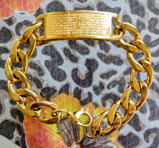 PULSEIRA DE AÇO CIRÚRGICO 316L FRANQUIA PAI NOSSO SEMI JÓIAS