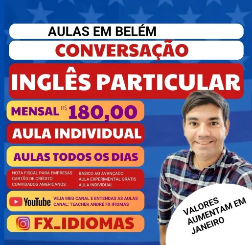 AULAS PARTICULARES INGLÊS INDIVIDUAIS EM BELÉM 