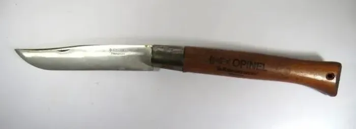 CANIVETE GIGANTE marca OPINEL, fabricado na França, número 13 (treze), cabo de Madeira