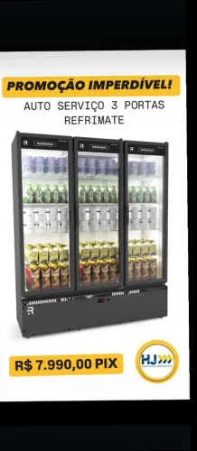 NZ. Expositor de frios e laticinios 3 portas com led REFRIMATE