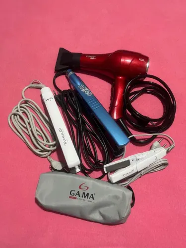 Kit de ferramentas para cabelo - Secador, chapinha