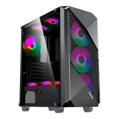 Gabinete Gamer Gamemax Revolt Black *Com 3 Fans Led Rgb* *Com Controladora* - WZetta