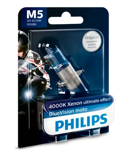 Lâmpada Farol Moto Philips Bluevision M5 Biz125 Super Branca
