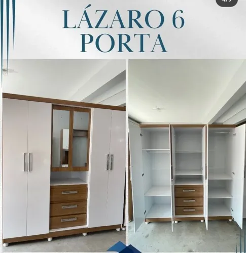 GUARDA ROUPA CASAL COM ESPELHO 100% MDF