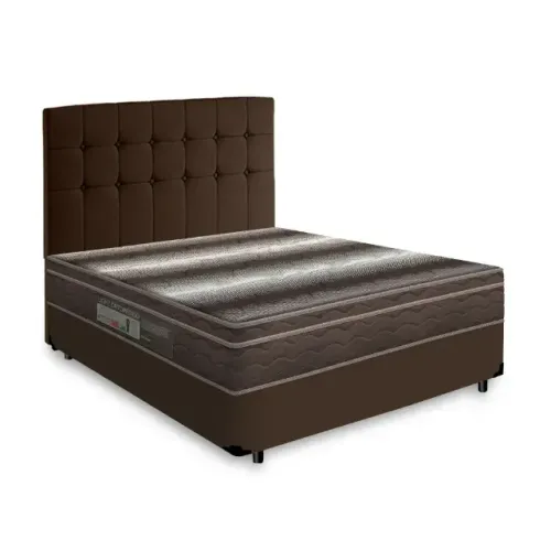 Cama Box Casal + Colchão Ortobom Molas Ensacadas
