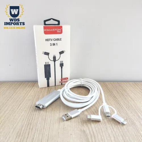 Cabo Hdmi 3 em 1 para Espelhamento Celular