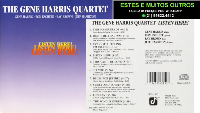 5 Cds do pianista Gene Harris -  impoprtados.