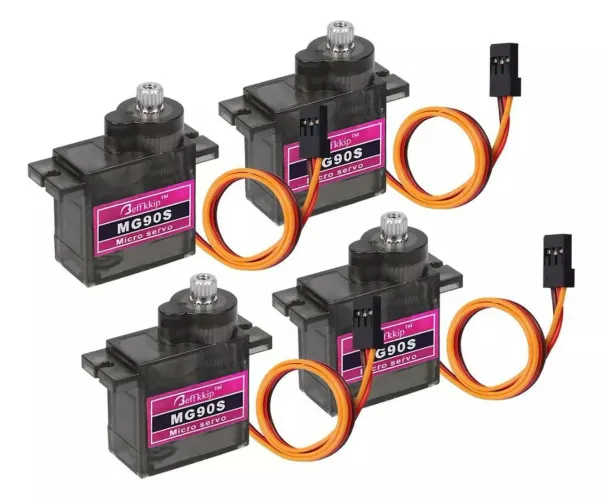 Kit 4x Servo Motor MG90S Micro Servo para Robótica