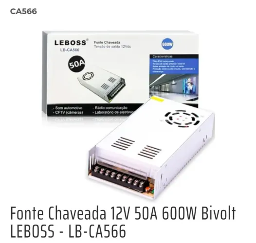 Fonte chaveada 50A Leboss 12v 