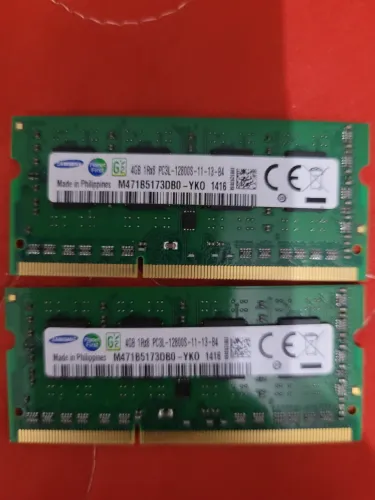 2 unid. Memoria ram Samsung 4 GB DDR3L 1600 MHz PC3L-12800SSO-DIMM, própria para notebook