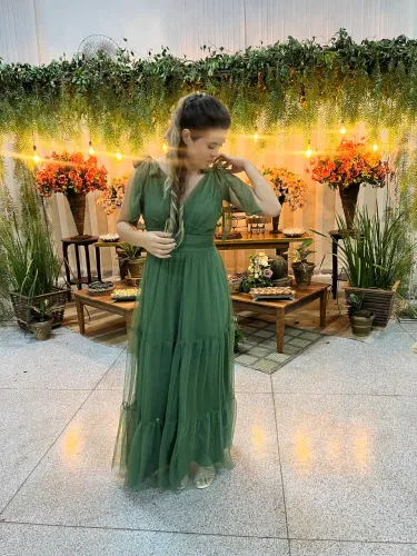 Vestido longo verde