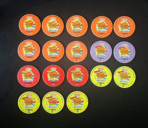 Tazos Tiny Toon e Looney Tunes Elma Chips Anos 90/2000 Antiguidades Antigos Raros