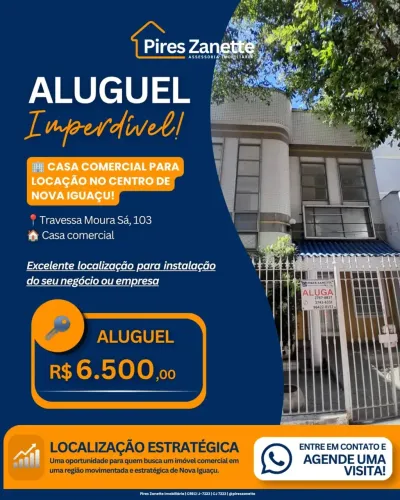 Imóvel para aluguel tem 227 metros quadrados com 7 quartos em Centro - Nova Iguaçu - RJ