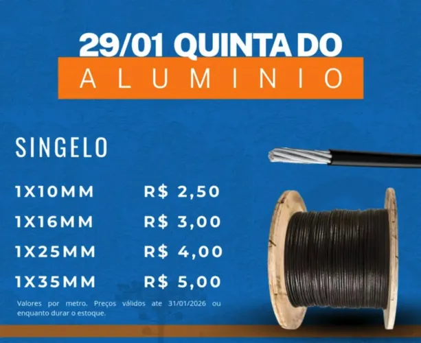 Cabo de alumínio singelo