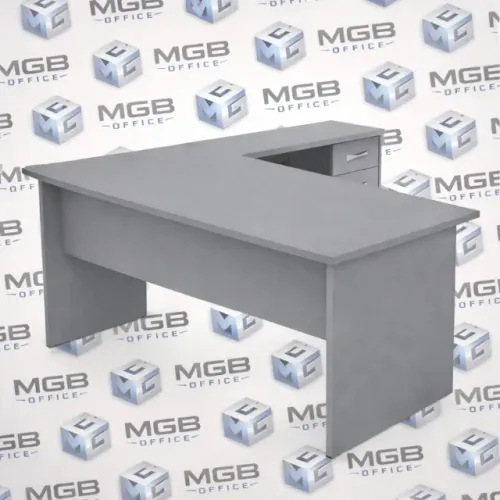 Conjunto Mesa Angular com Pé Painel - 0,75x1,50x0,60cm - (CINZA)