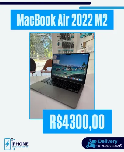 MacBook Air M2 2022 13? / 256 / 8gb (Loja física Recife) 