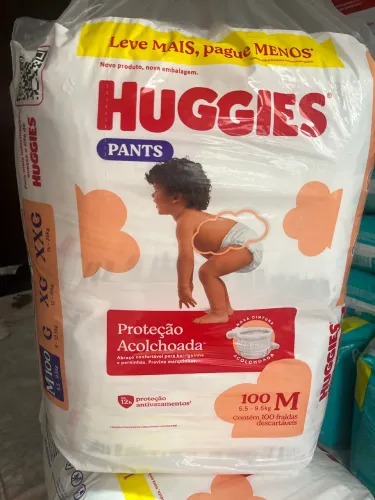FRALDA HUGGIES PROTEÇÃO ALCOCHOADA TAMANHO M / 100Und