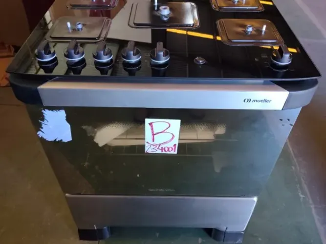Fogão á Gás Mueller 5 bocas Decorato Vetro Inox Sem Timer - Bivolt