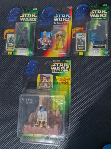  Bonecos Star Wars Kenner Vintage Anos 90 Darth Vader C-3PO R2-D2 Palpatine
