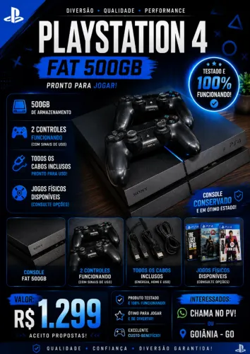 PS4 FAT 500GB + 2 CONTROLES
