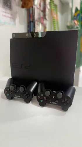 Playstation 3 Slim 160gb + 2 Controles + 16 Jogos + Câmera (Usado)
