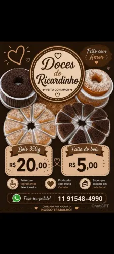 Bolos inteiros e em pedaços 
