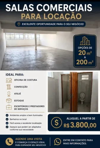 Salas e Salões Comerciais na Av. Pires do Rio - de 20m² a 200m² - Ideal para Oficina de Co