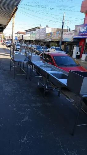 MESA E PIA DE INOX