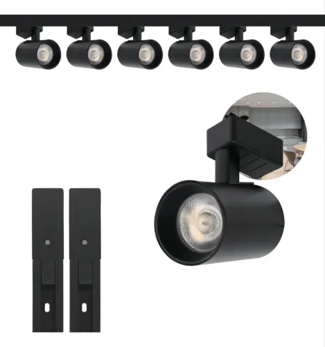Spots Led 10w Quente Kit Trilho Eletrificado 2m Preto, Quente