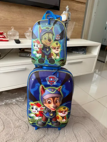 Kit Mochila de Rodinhas e Lancheira Patrulha Canina 3D Spy - Diplomata